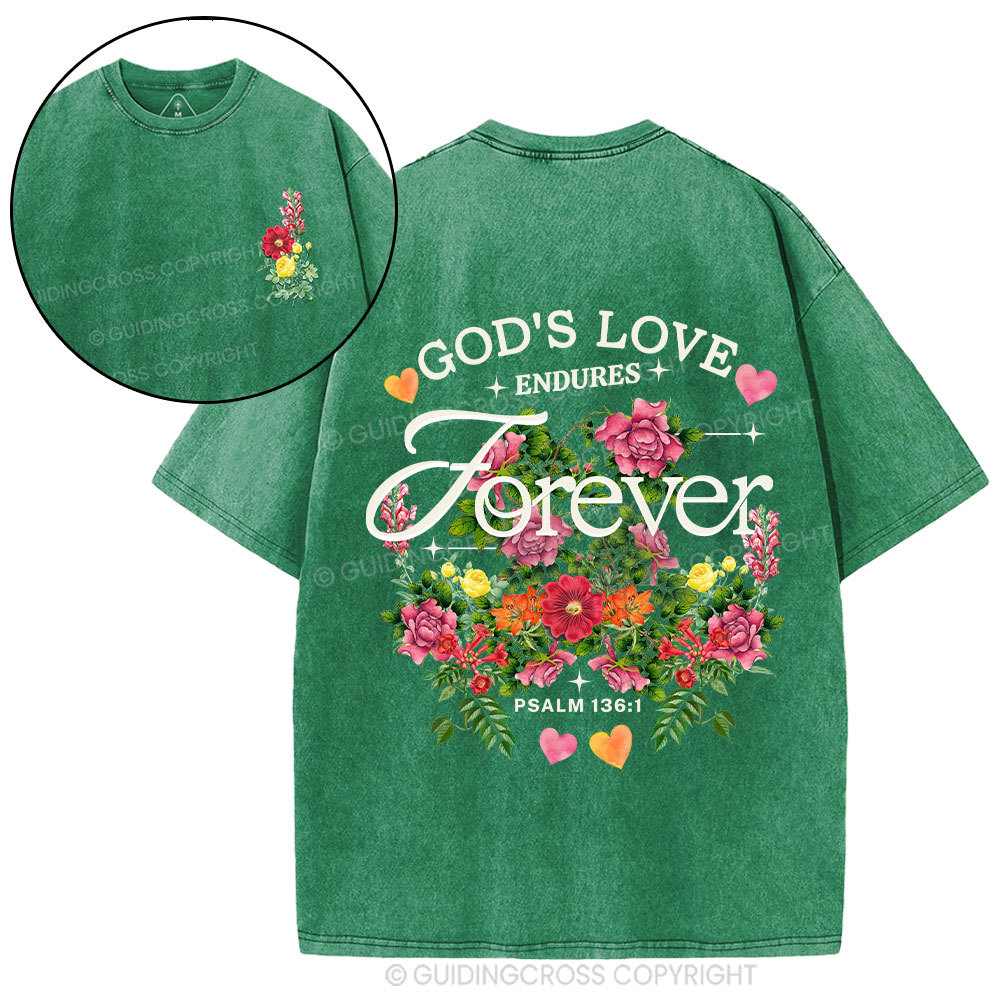 God's Love Endures Christian Washed T-Shirt