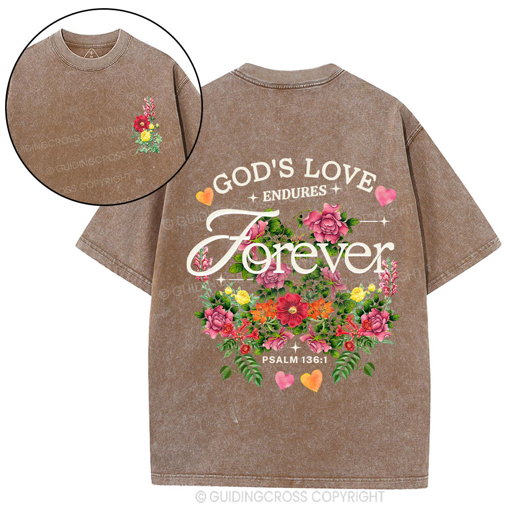 God's Love Endures Christian Washed T-Shirt