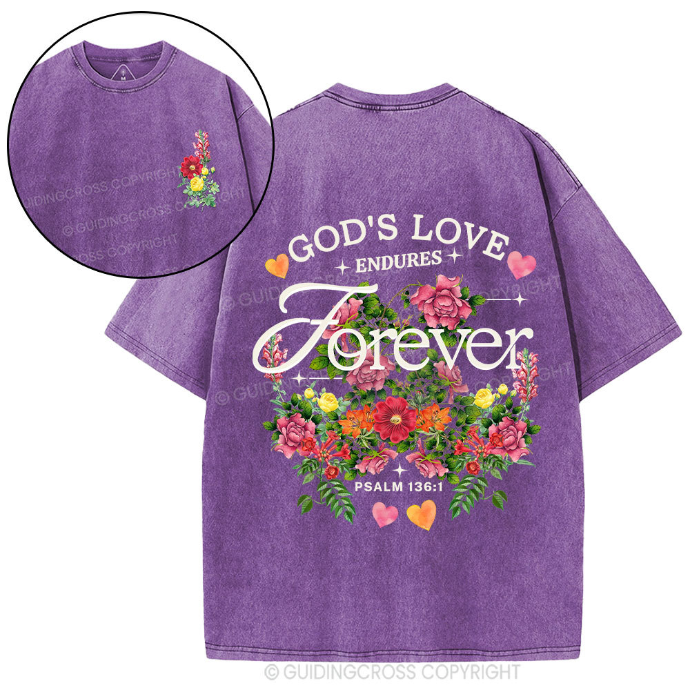 God's Love Endures Christian Washed T-Shirt