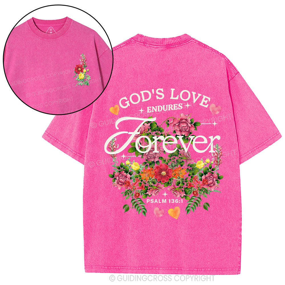 God's Love Endures Christian Washed T-Shirt