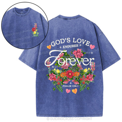 God's Love Endures Christian Washed T-Shirt