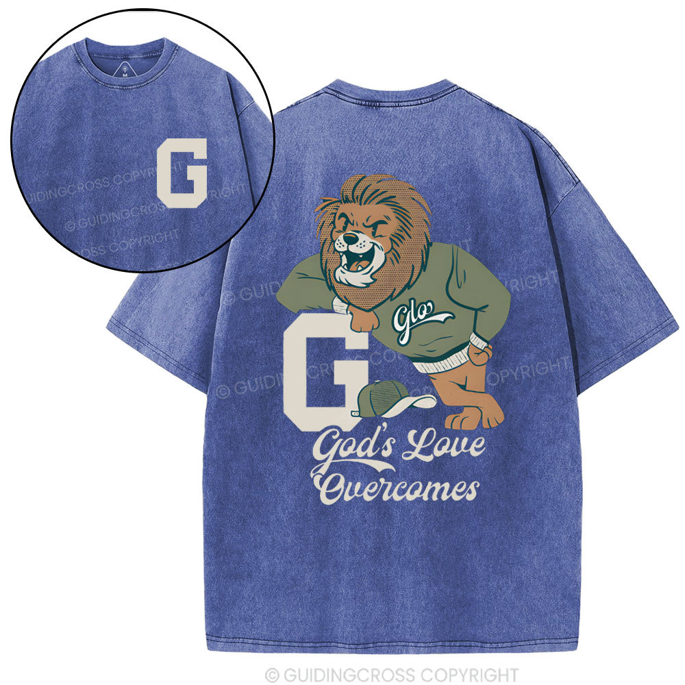 God's Love Overcomes Christian  washed T-Shirt
