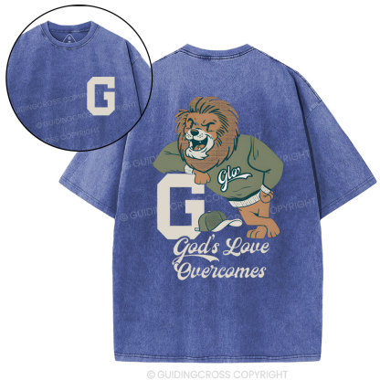 God's Love Overcomes Christian  washed T-Shirt