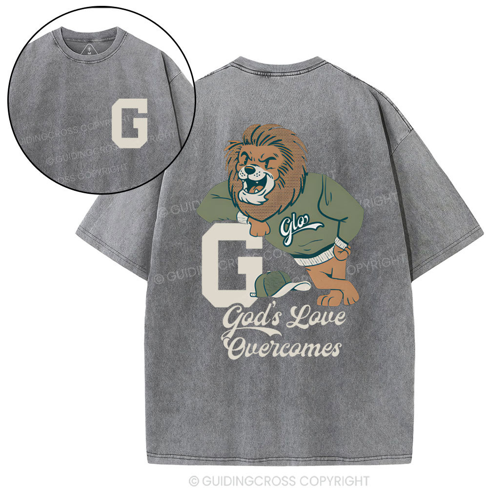 God's Love Overcomes Christian  washed T-Shirt