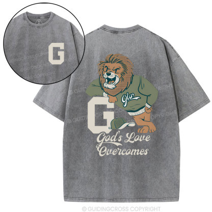 God's Love Overcomes Christian  washed T-Shirt