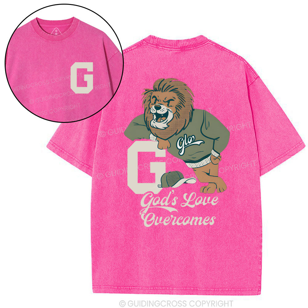 God's Love Overcomes Christian  washed T-Shirt