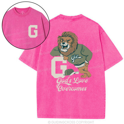 God's Love Overcomes Christian  washed T-Shirt