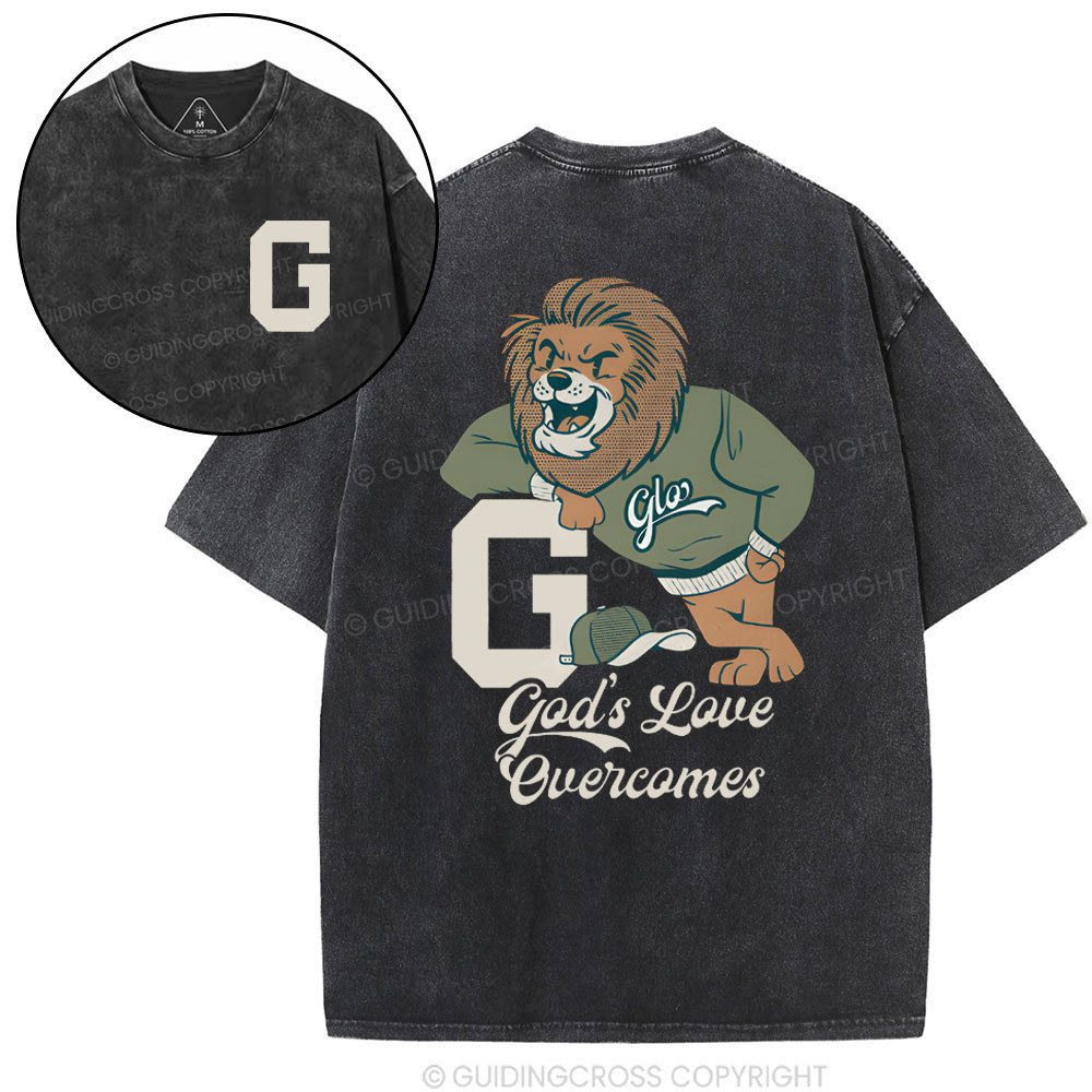God's Love Overcomes Christian  washed T-Shirt