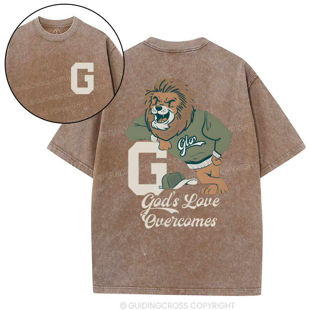 God's Love Overcomes Christian  washed T-Shirt