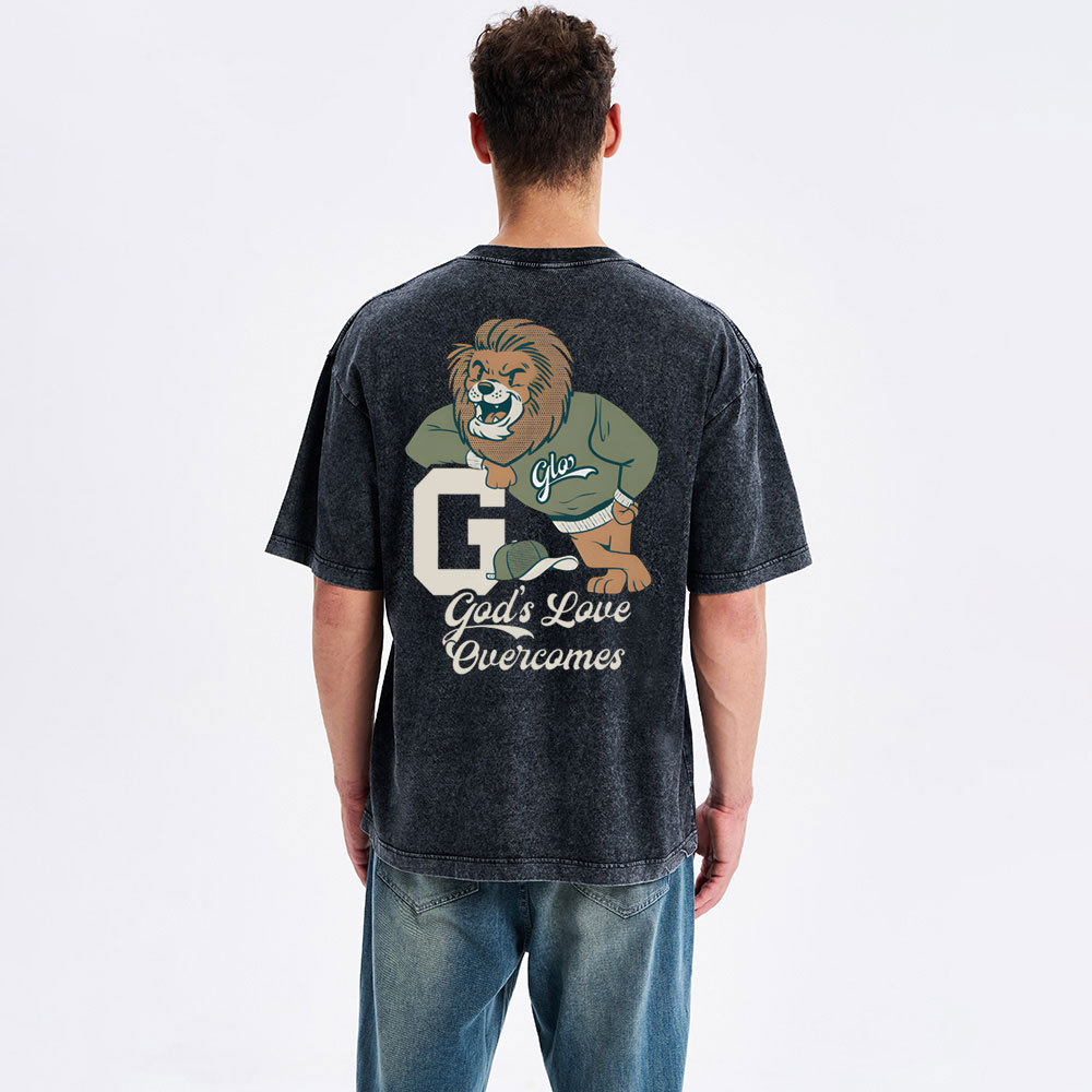 God's Love Overcomes Christian  washed T-Shirt