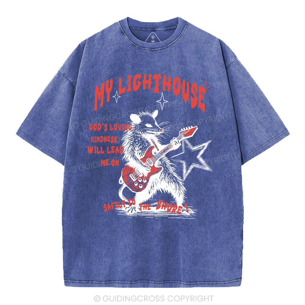 God's Loving Kindness Will Lead Me On Christian Washed T-Shirt