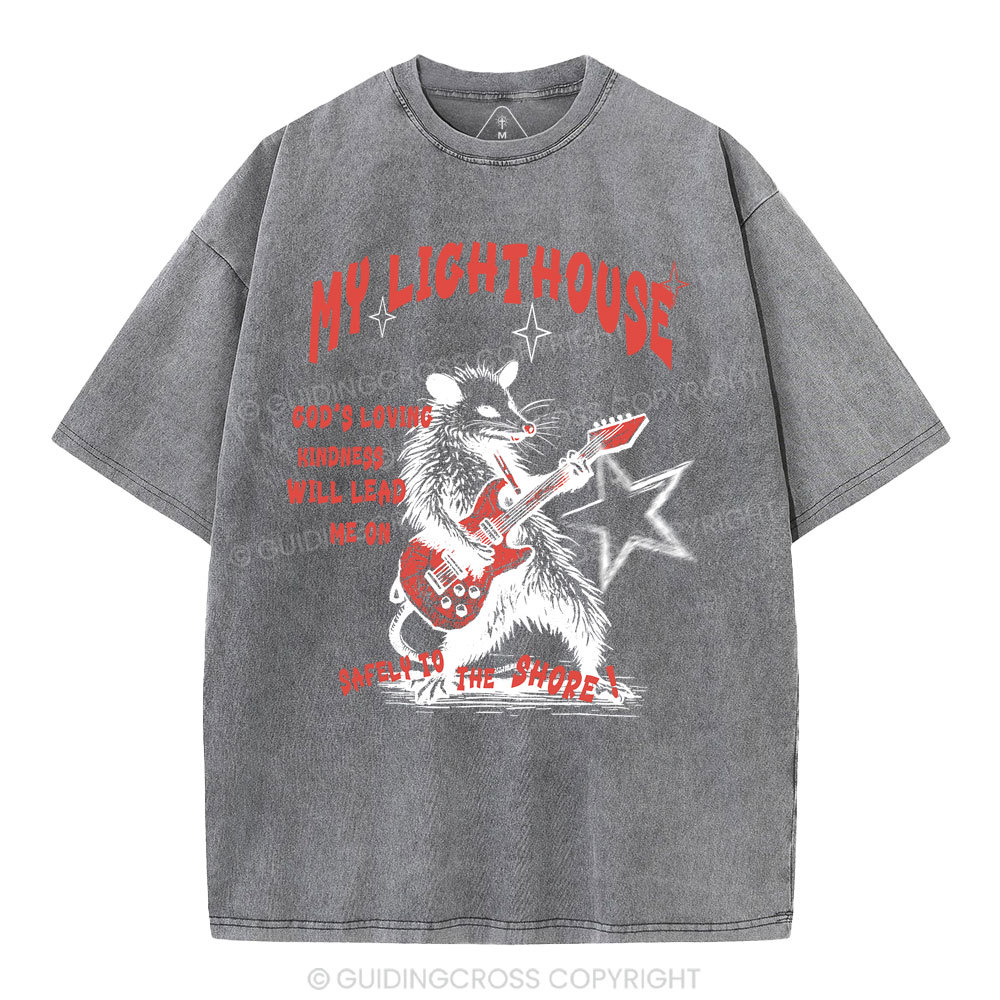 God's Loving Kindness Will Lead Me On Christian Washed T-Shirt