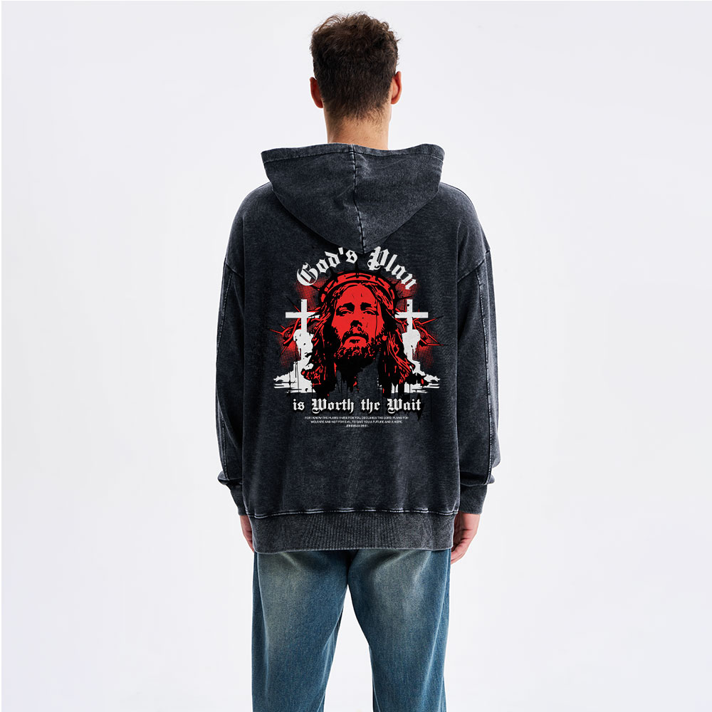 God's Plan Christian Washed Hoodie
