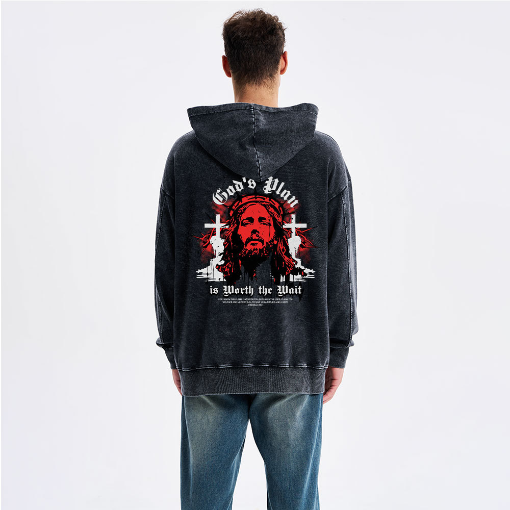 God's Plan Christian Washed Hoodie