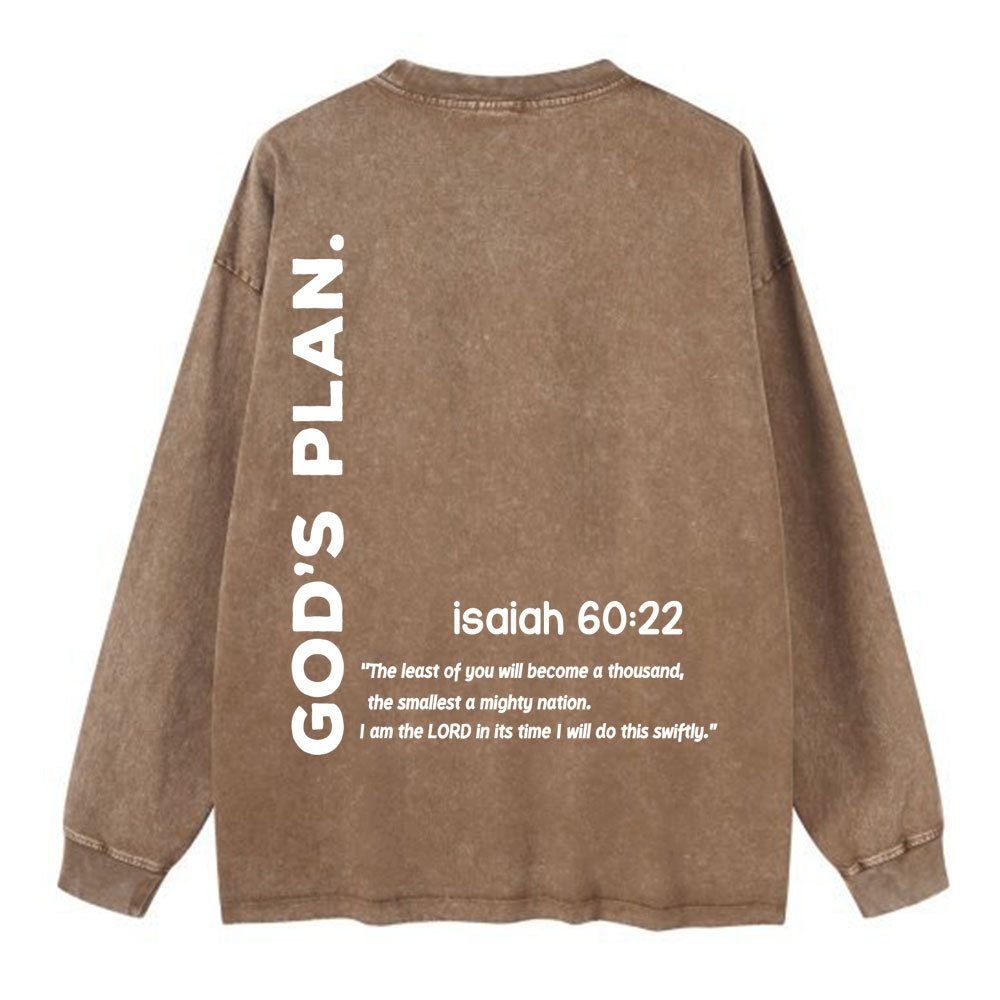 Sample Washed Long Sleeve T-Shirt Sale - GuidingCross