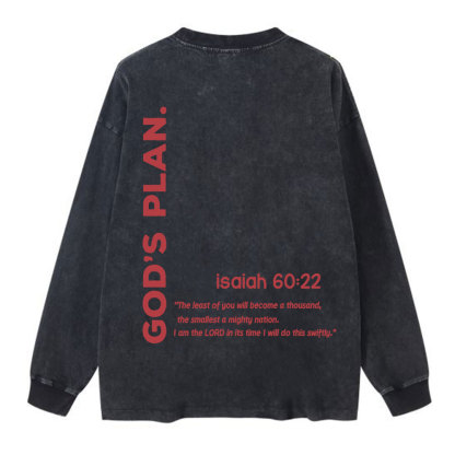 God's Plan Christian Washed Long Sleeve T-Shirt