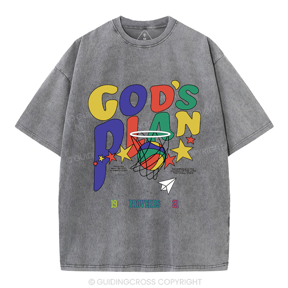 God's Plan Christian Washed T-Shirt
