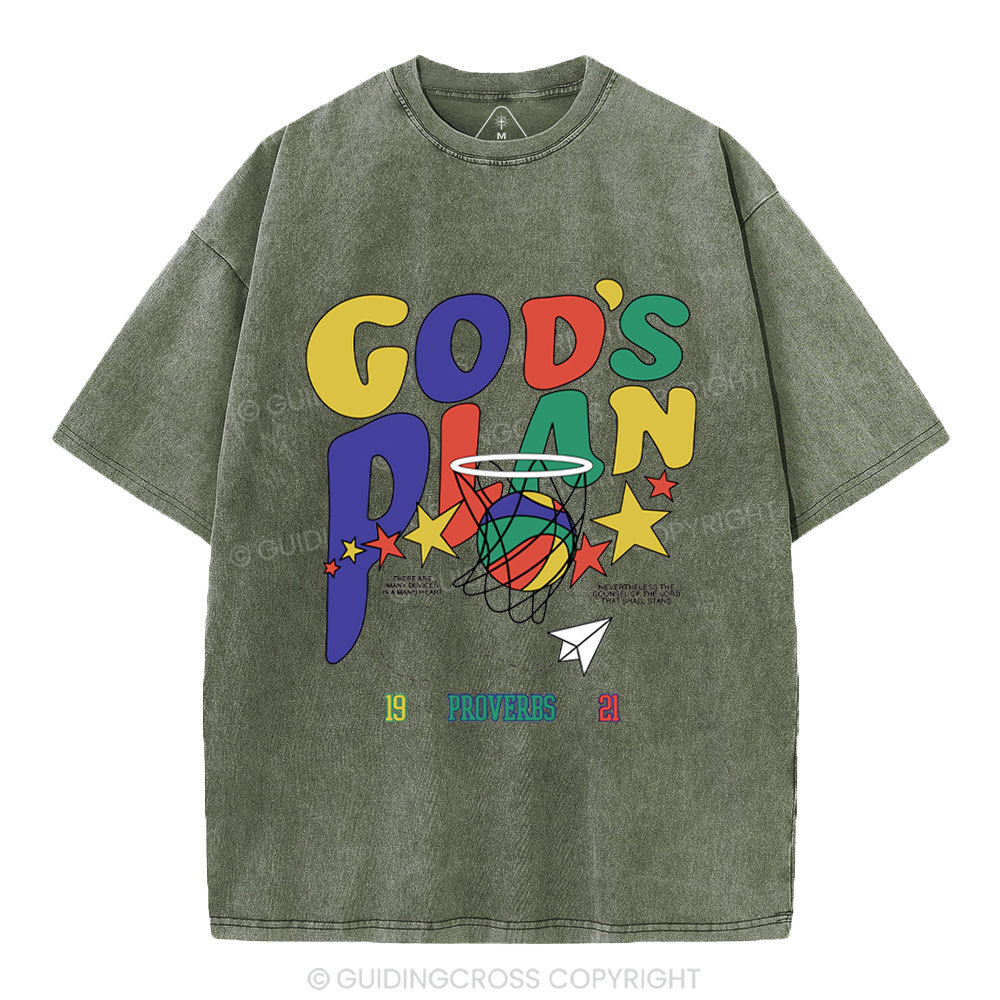 God's Plan Christian Washed T-Shirt