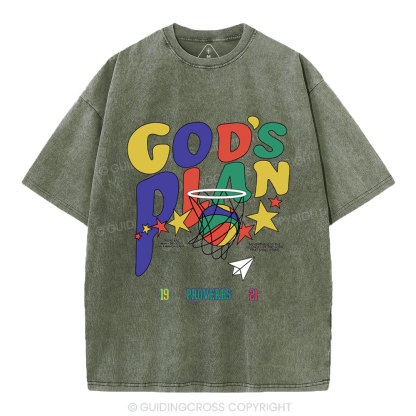 God's Plan Christian Washed T-Shirt