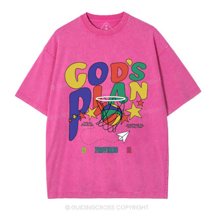 God's Plan Christian Washed T-Shirt