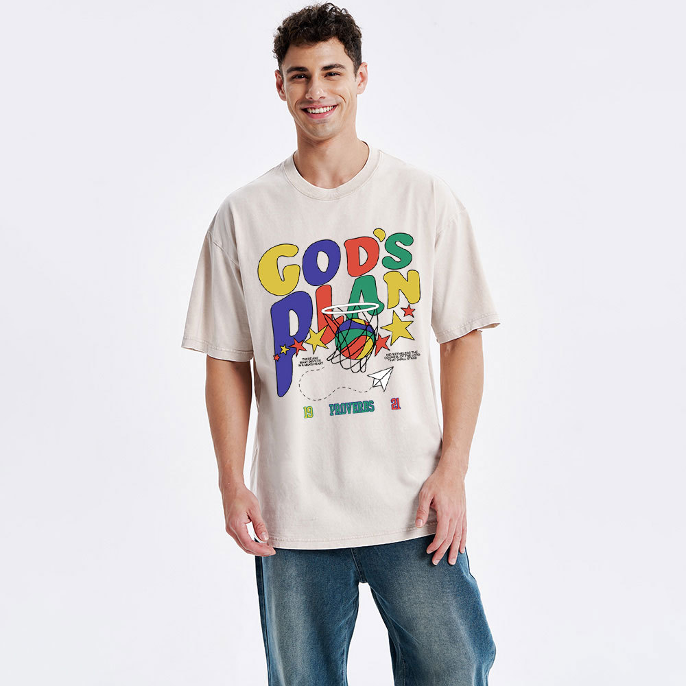 God's Plan Christian Washed T-Shirt