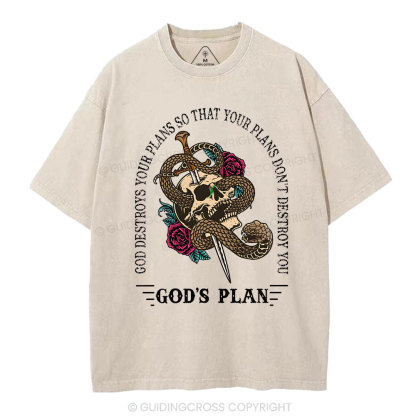God's Plan Christian Washed T-Shirt