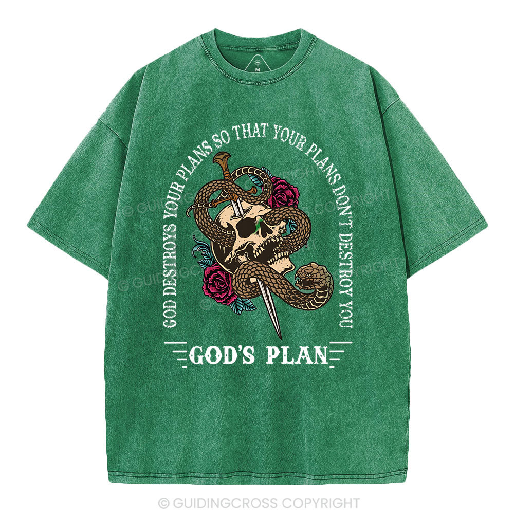 God's Plan Christian Washed T-Shirt