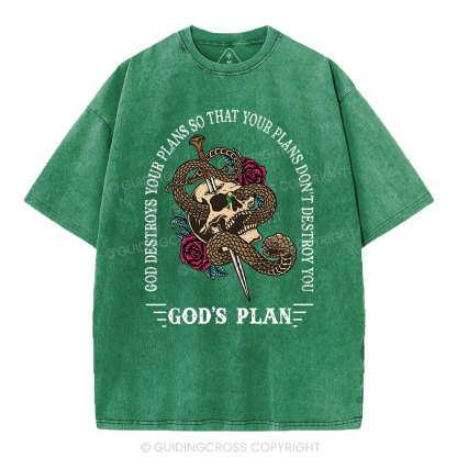 God's Plan Christian Washed T-Shirt