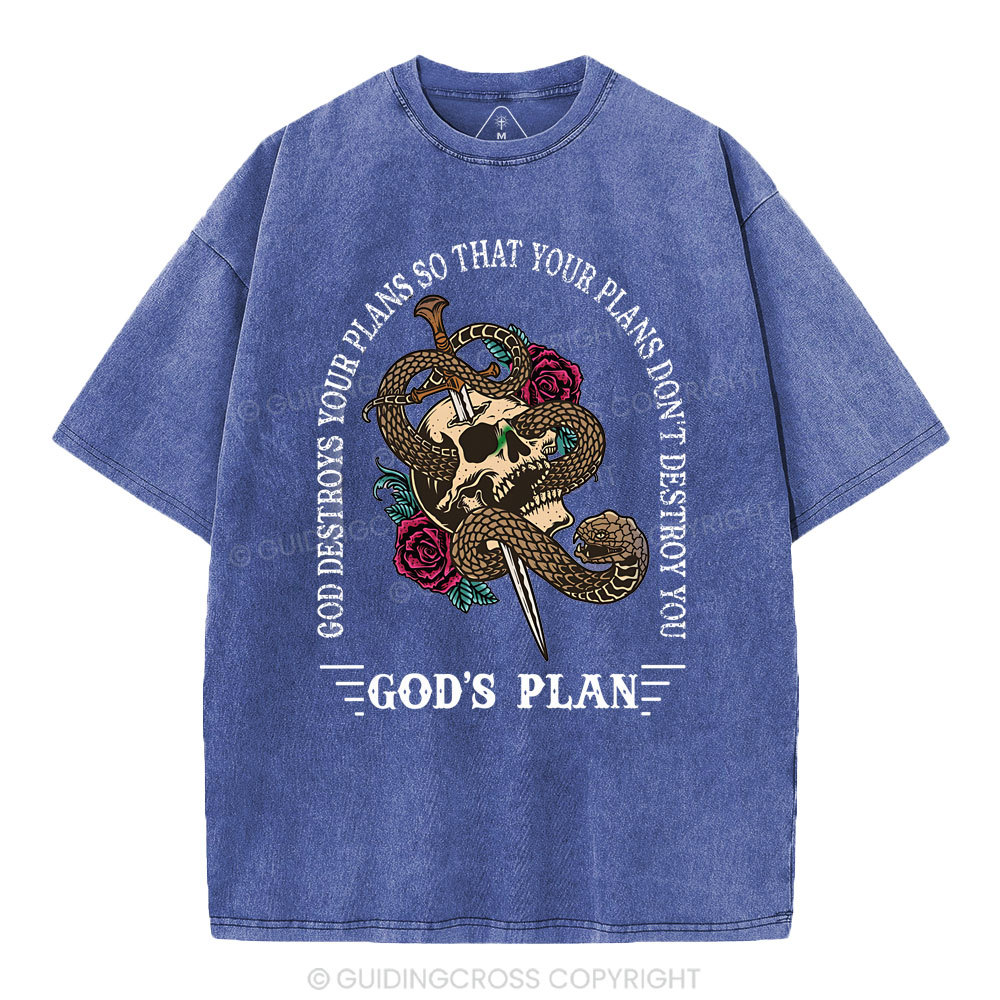 God's Plan Christian Washed T-Shirt