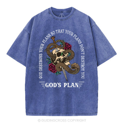 God's Plan Christian Washed T-Shirt