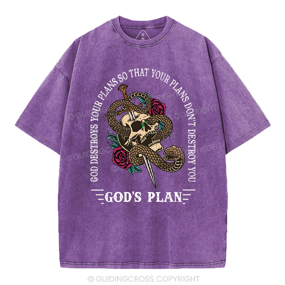 God's Plan Christian Washed T-Shirt