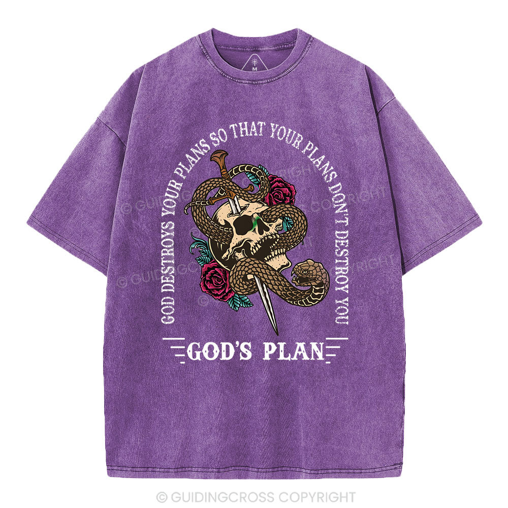 God's Plan Christian Washed T-Shirt