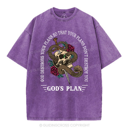 God's Plan Christian Washed T-Shirt
