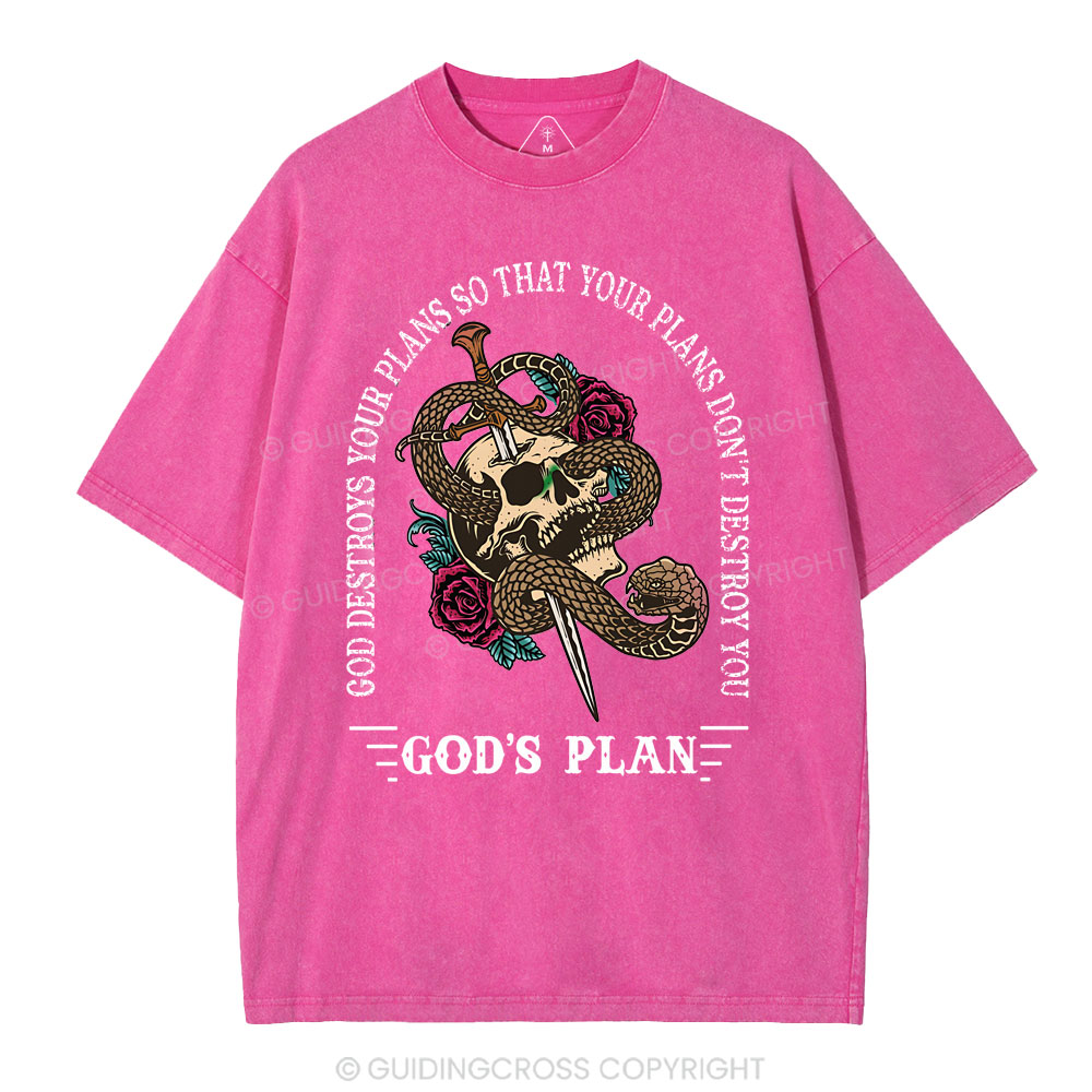 God's Plan Christian Washed T-Shirt