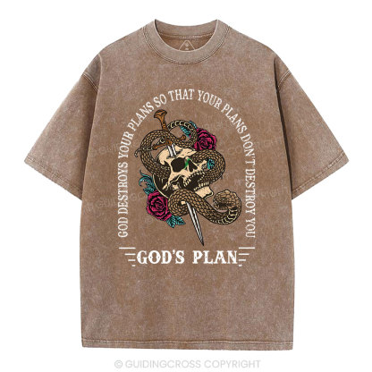 God's Plan Christian Washed T-Shirt