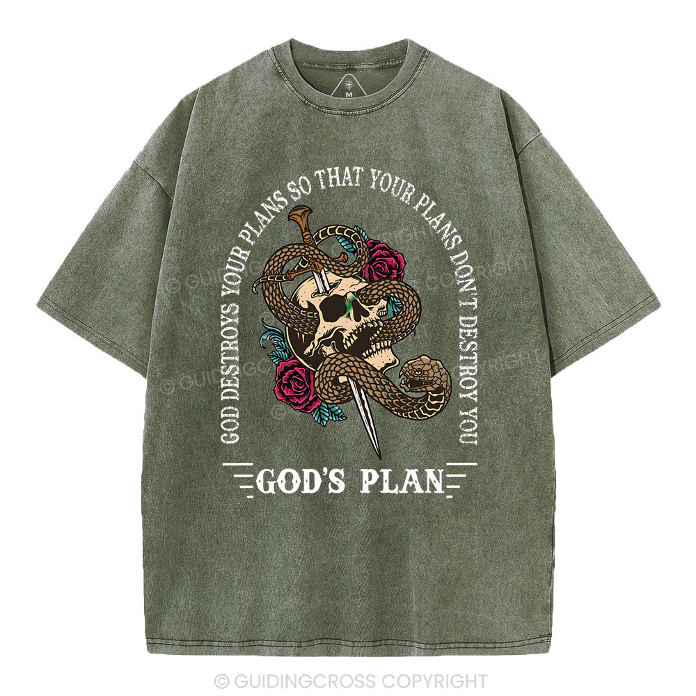 God's Plan Christian Washed T-Shirt