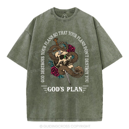 God's Plan Christian Washed T-Shirt
