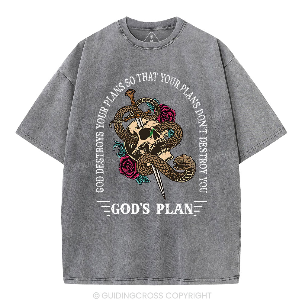 God's Plan Christian Washed T-Shirt