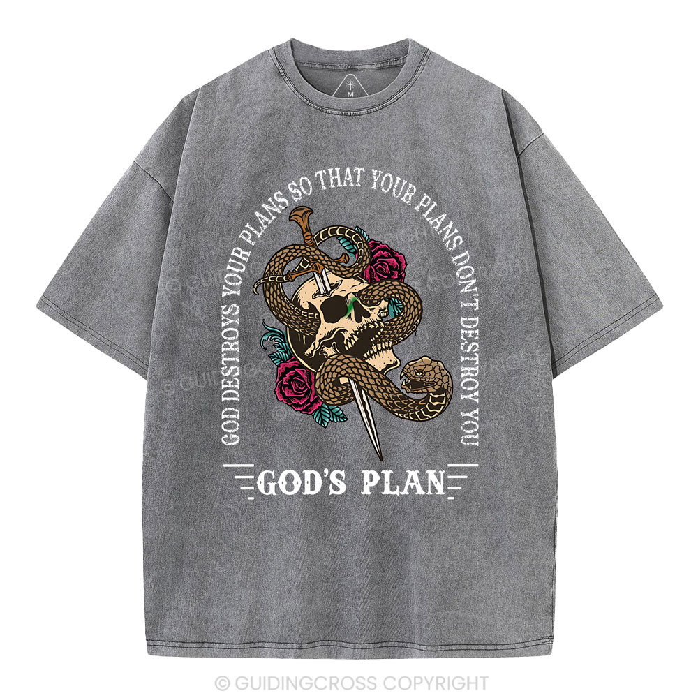 God's Plan Christian Washed T-Shirt