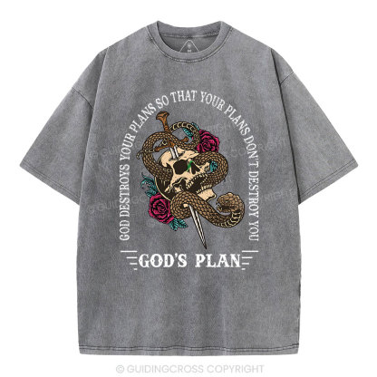 God's Plan Christian Washed T-Shirt
