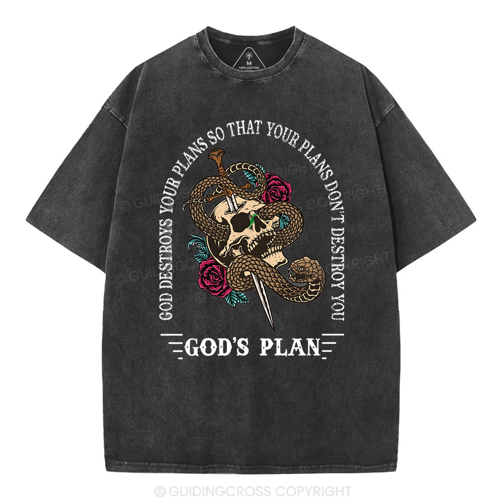 God's Plan Christian Washed T-Shirt