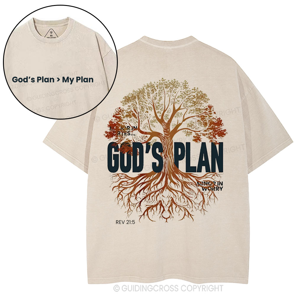 God's Plan Is Better Than Mine Christian Washed T-Shirt