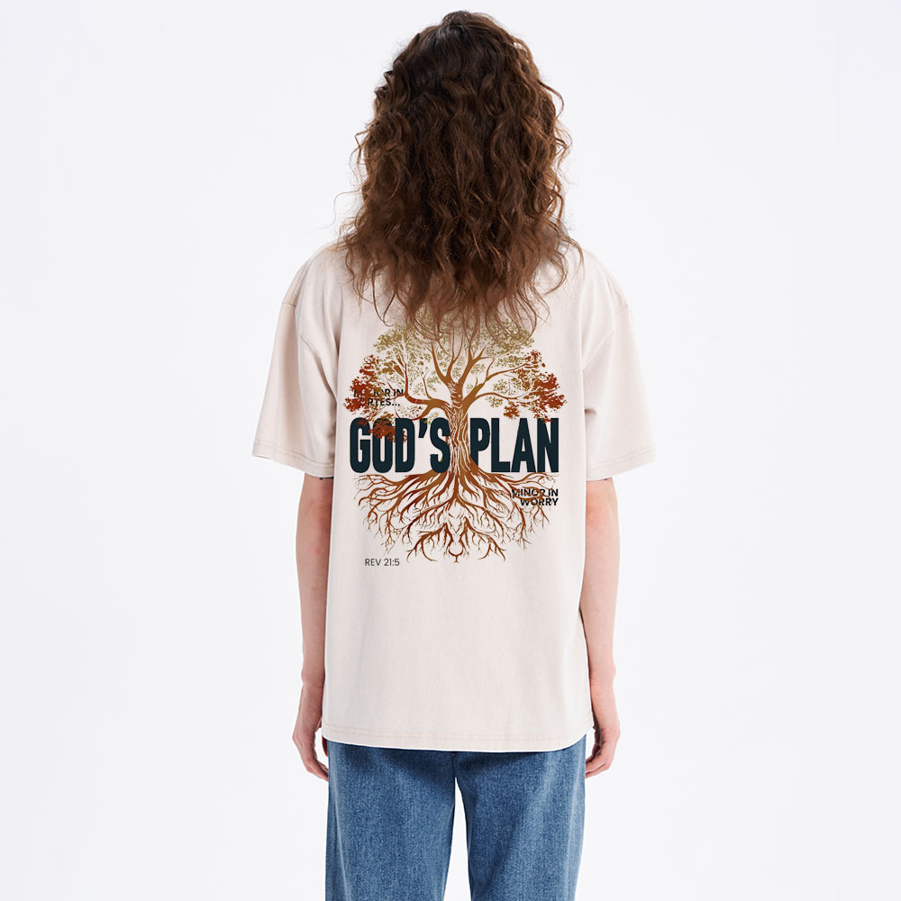 God's Plan Is Better Than Mine Christian Washed T-Shirt