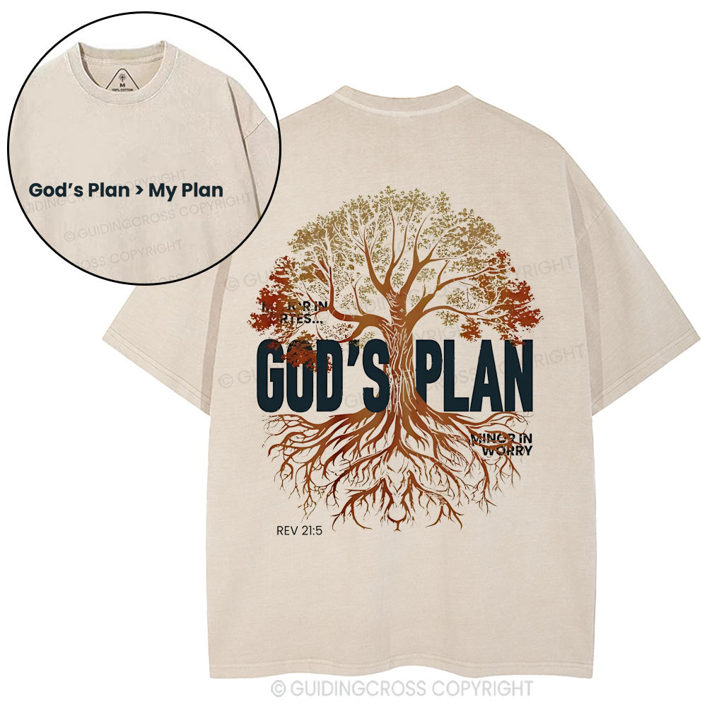 God's Plan Is Better Than Mine Christian Washed T-Shirt