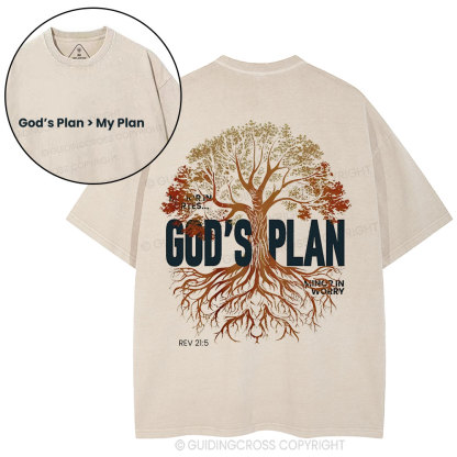 God's Plan Is Better Than Mine Christian Washed T-Shirt