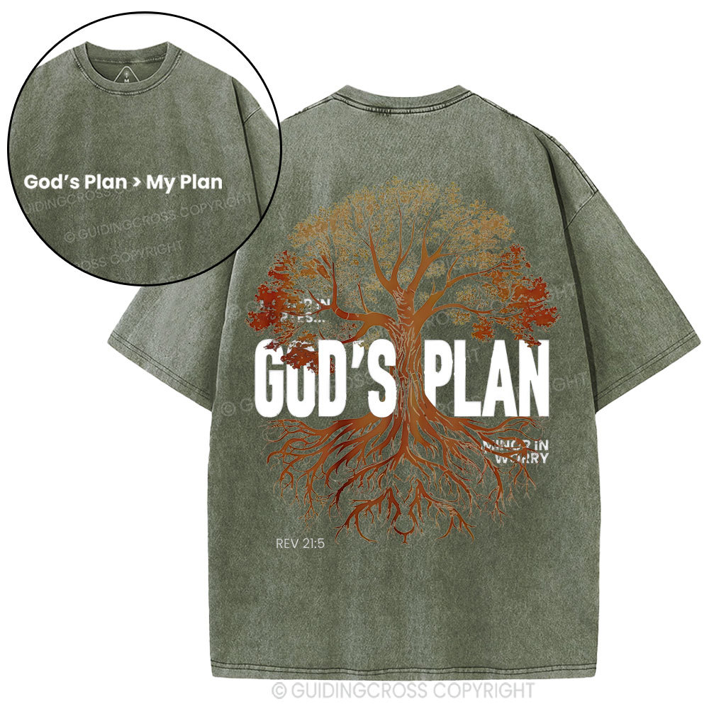 God's Plan Is Better Than Mine Christian Washed T-Shirt