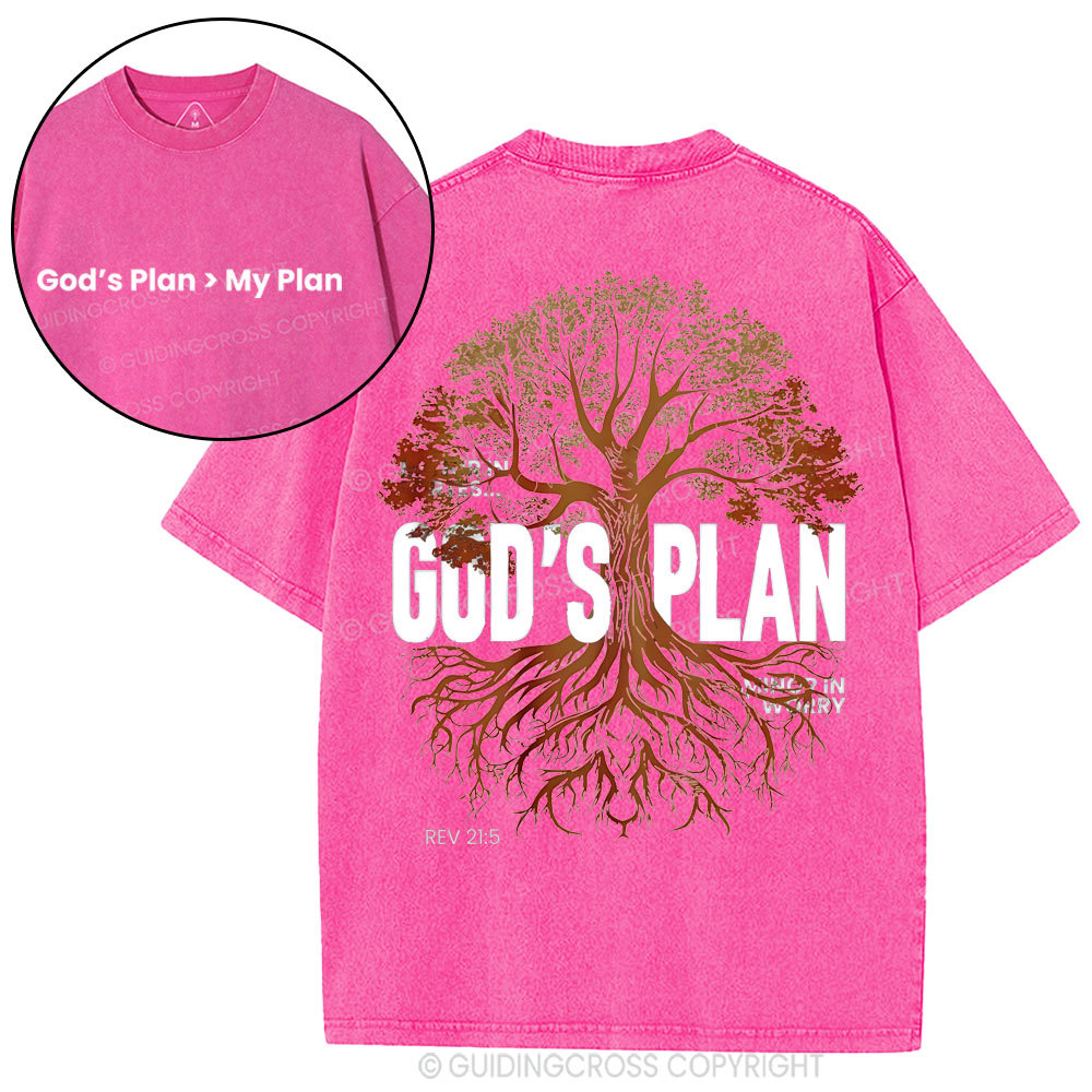 God's Plan Is Better Than Mine Christian Washed T-Shirt