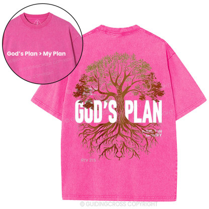 God's Plan Is Better Than Mine Christian Washed T-Shirt