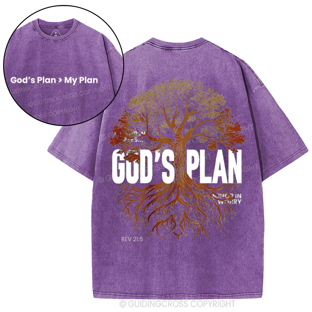 God's Plan Is Better Than Mine Christian Washed T-Shirt