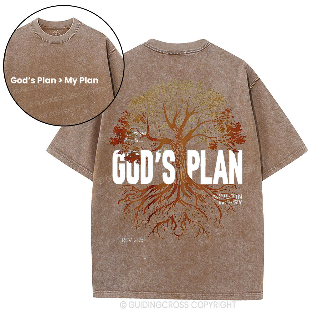 God's Plan Is Better Than Mine Christian Washed T-Shirt